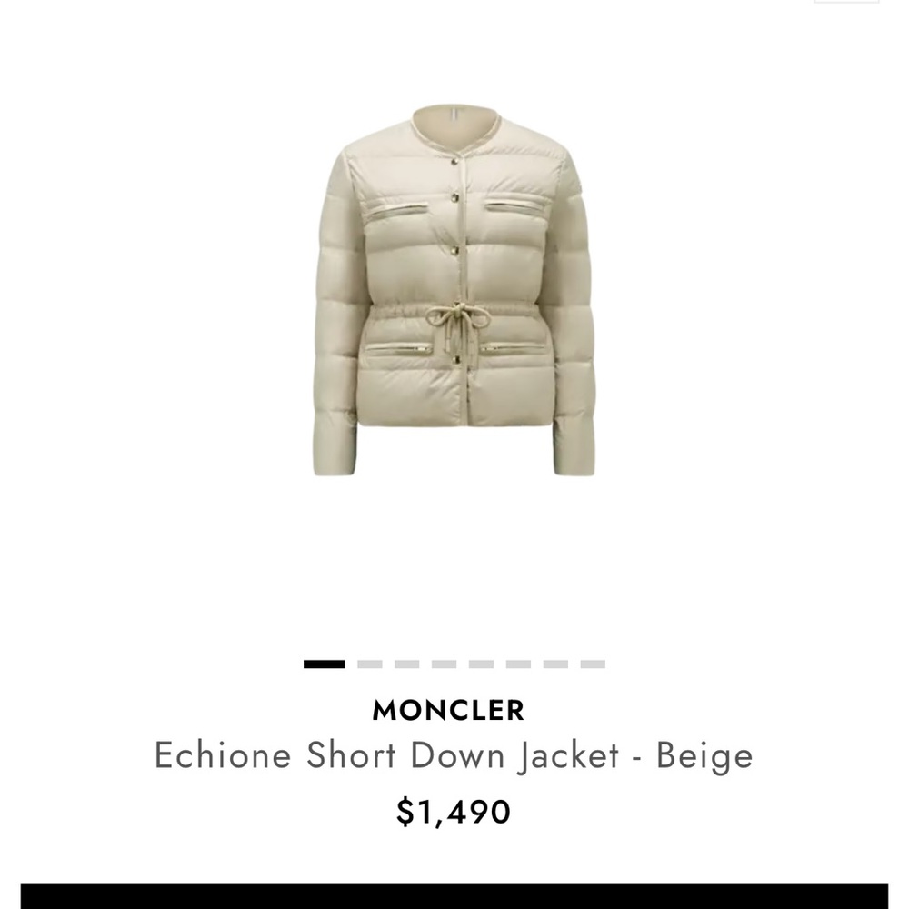 Moncler. Women. Size 3，Echione Short Down Jacket - Beige - Picture 4 of 11
